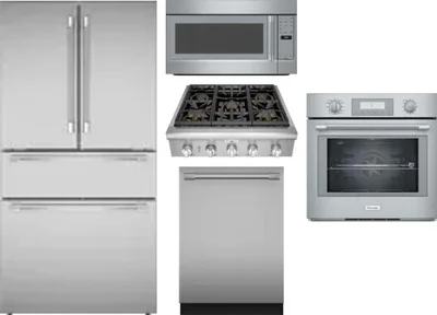 5 Piece Package Includes Refrigerator, Cooktop, Wall Oven, Microwave And Dishwasher