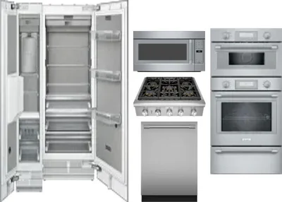 6 Piece Package Includes Refrigerator, Freezer, Cooktop, Wall Oven, Microwave And Dishwasher