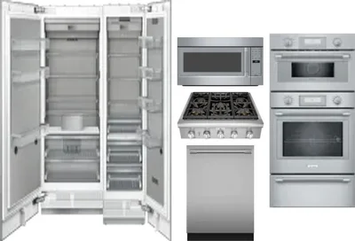 6 Piece Package Includes Refrigerator, Freezer, Cooktop, Wall Oven, Microwave And Dishwasher