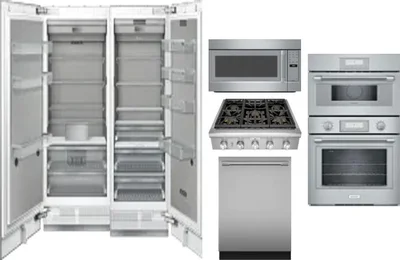 6 Piece Package Includes Refrigerator, Freezer, Cooktop, Wall Oven, Microwave And Dishwasher