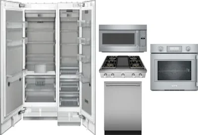 6 Piece Package Includes Refrigerator, Freezer, Cooktop, Wall Oven, Microwave And Dishwasher