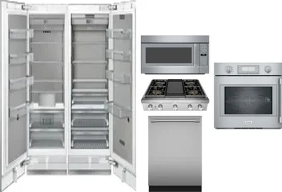 6 Piece Package Includes Refrigerator, Freezer, Cooktop, Wall Oven, Microwave And Dishwasher