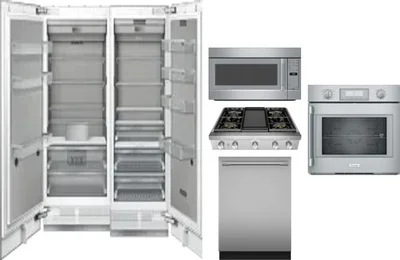 6 Piece Package Includes Refrigerator, Freezer, Cooktop, Wall Oven, Microwave And Dishwasher