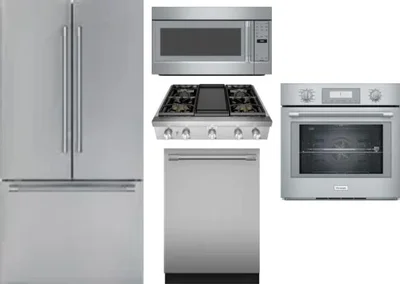 5 Piece Package Includes Refrigerator, Cooktop, Wall Oven, Microwave And Dishwasher