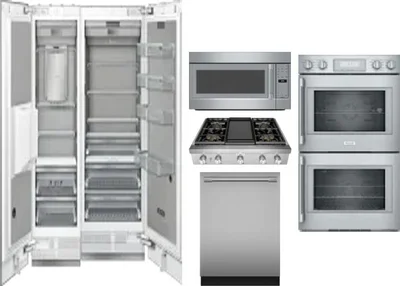 6 Piece Package Includes Refrigerator, Freezer, Cooktop, Wall Oven, Microwave And Dishwasher