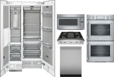 6 Piece Package Includes Refrigerator, Freezer, Cooktop, Wall Oven, Microwave And Dishwasher