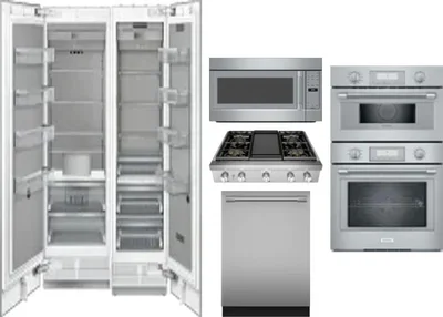 6 Piece Package Includes Refrigerator, Freezer, Cooktop, Wall Oven, Microwave And Dishwasher