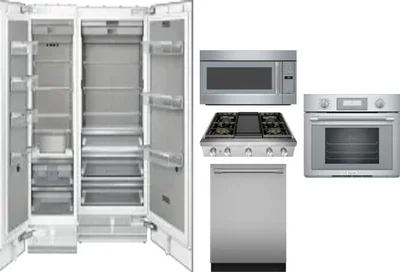 6 Piece Package Includes Refrigerator, Freezer, Cooktop, Wall Oven, Microwave And Dishwasher