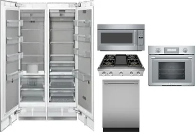 6 Piece Package Includes Refrigerator, Freezer, Cooktop, Wall Oven, Microwave And Dishwasher