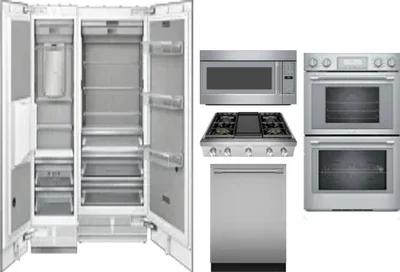 6 Piece Package Includes Refrigerator, Freezer, Cooktop, Wall Oven, Microwave And Dishwasher
