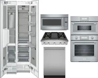 6 Piece Package Includes Refrigerator, Freezer, Cooktop, Wall Oven, Microwave And Dishwasher
