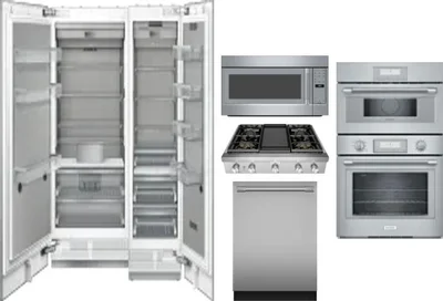 6 Piece Package Includes Refrigerator, Freezer, Cooktop, Wall Oven, Microwave And Dishwasher