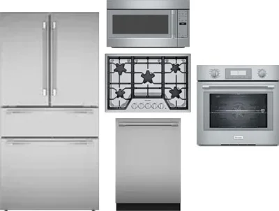 5 Piece Package Includes Refrigerator, Cooktop, Wall Oven, Microwave And Dishwasher