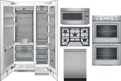 6 Piece Package Includes Refrigerator, Freezer, Cooktop, Wall Oven, Microwave And Dishwasher