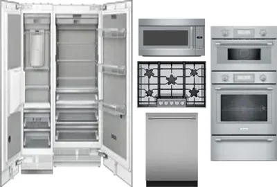 6 Piece Package Includes Refrigerator, Freezer, Cooktop, Wall Oven, Microwave And Dishwasher