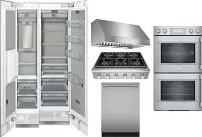 6 Piece Package Includes Refrigerator, Freezer, Cooktop, Wall Oven, Hood And Dishwasher