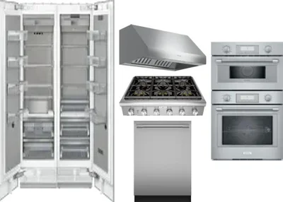 6 Piece Package Includes Refrigerator, Freezer, Cooktop, Wall Oven, Hood And Dishwasher