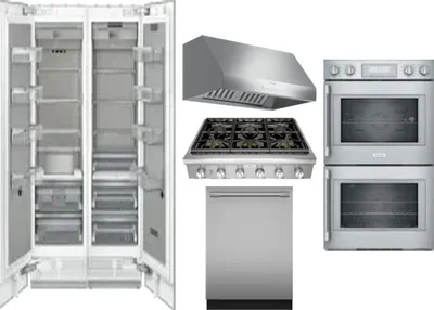 6 Piece Package Includes Refrigerator, Freezer, Cooktop, Wall Oven, Hood And Dishwasher