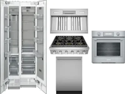 6 Piece Package Includes Refrigerator, Freezer, Cooktop, Wall Oven, Hood And Dishwasher