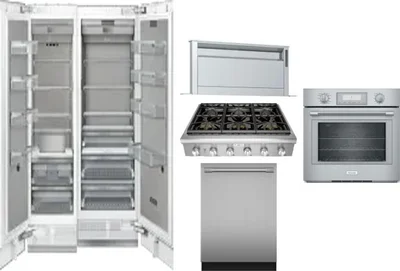6 Piece Package Includes Refrigerator, Freezer, Cooktop, Wall Oven, Hood And Dishwasher