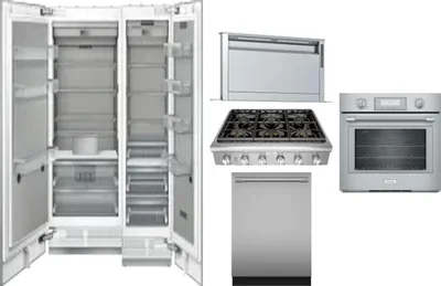 6 Piece Package Includes Refrigerator, Freezer, Cooktop, Wall Oven, Hood And Dishwasher