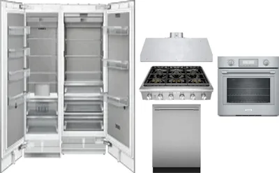 6 Piece Package Includes Refrigerator, Freezer, Cooktop, Wall Oven, Hood And Dishwasher