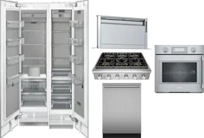 6 Piece Package Includes Refrigerator, Freezer, Cooktop, Wall Oven, Hood And Dishwasher