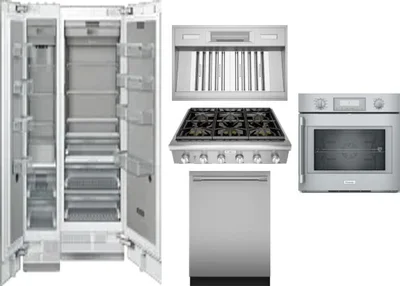6 Piece Package Includes Refrigerator, Freezer, Cooktop, Wall Oven, Hood And Dishwasher