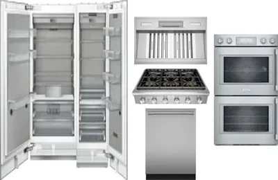 6 Piece Package Includes Refrigerator, Freezer, Cooktop, Wall Oven, Hood And Dishwasher