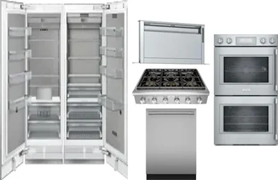 6 Piece Package Includes Refrigerator, Freezer, Cooktop, Wall Oven, Hood And Dishwasher