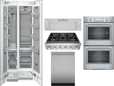 6 Piece Package Includes Refrigerator, Freezer, Cooktop, Wall Oven, Hood And Dishwasher