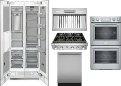 6 Piece Package Includes Refrigerator, Freezer, Cooktop, Wall Oven, Hood And Dishwasher