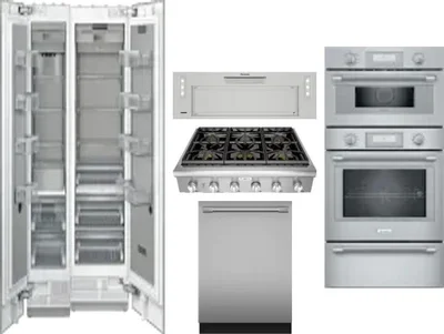 6 Piece Package Includes Refrigerator, Freezer, Cooktop, Wall Oven, Hood And Dishwasher