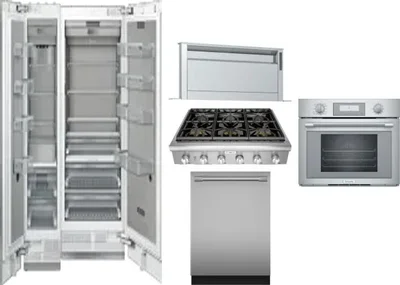 6 Piece Package Includes Refrigerator, Freezer, Cooktop, Wall Oven, Hood And Dishwasher
