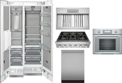 6 Piece Package Includes Refrigerator, Freezer, Cooktop, Wall Oven, Hood And Dishwasher