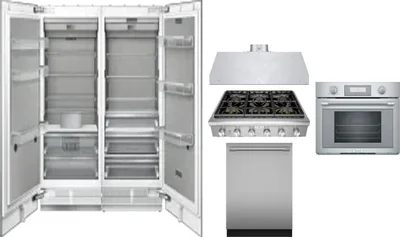 6 Piece Package Includes Refrigerator, Freezer, Cooktop, Wall Oven, Hood And Dishwasher