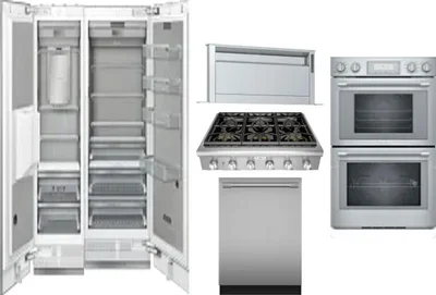 6 Piece Package Includes Refrigerator, Freezer, Cooktop, Wall Oven, Hood And Dishwasher