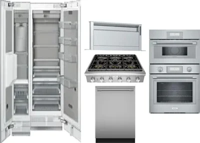 6 Piece Package Includes Refrigerator, Freezer, Cooktop, Wall Oven, Hood And Dishwasher