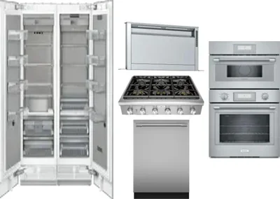 6 Piece Package Includes Refrigerator, Freezer, Cooktop, Wall Oven, Hood And Dishwasher