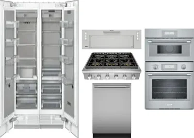 6 Piece Package Includes Refrigerator, Freezer, Cooktop, Wall Oven, Hood And Dishwasher