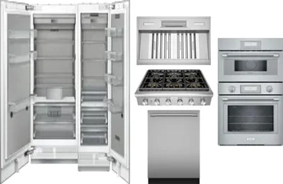 6 Piece Package Includes Refrigerator, Freezer, Cooktop, Wall Oven, Hood And Dishwasher