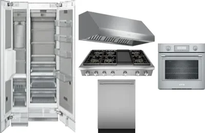 6 Piece Package Includes Refrigerator, Freezer, Cooktop, Wall Oven, Hood And Dishwasher