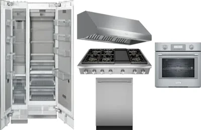 6 Piece Package Includes Refrigerator, Freezer, Cooktop, Wall Oven, Hood And Dishwasher