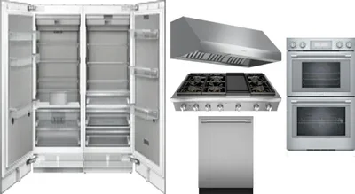 6 Piece Package Includes Refrigerator, Freezer, Cooktop, Wall Oven, Hood And Dishwasher