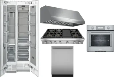 6 Piece Package Includes Refrigerator, Freezer, Cooktop, Wall Oven, Hood And Dishwasher