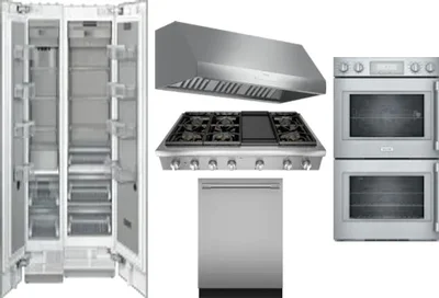 6 Piece Package Includes Refrigerator, Freezer, Cooktop, Wall Oven, Hood And Dishwasher