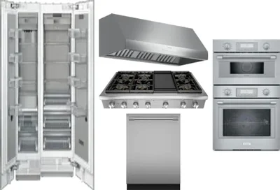 6 Piece Package Includes Refrigerator, Freezer, Cooktop, Wall Oven, Hood And Dishwasher