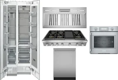 6 Piece Package Includes Refrigerator, Freezer, Cooktop, Wall Oven, Hood And Dishwasher