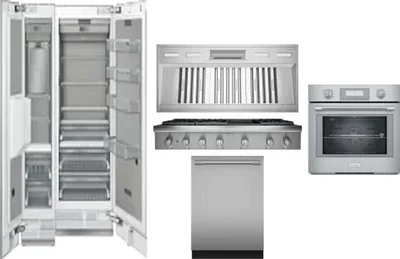 6 Piece Package Includes Refrigerator, Freezer, Cooktop, Wall Oven, Hood And Dishwasher