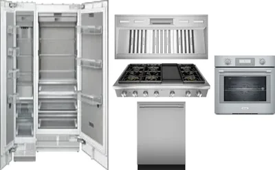 6 Piece Package Includes Refrigerator, Freezer, Cooktop, Wall Oven, Hood And Dishwasher